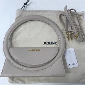 Jacquemus Le Sac Leather Top Handle Shoulder Bag Beige